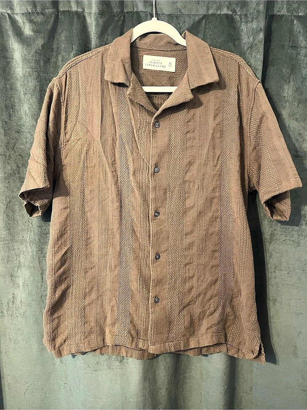 The A&F Summer Linen Blend Men's Short Sleeve Shirt Medium